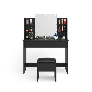 CENGHU Vanity with Lights and Mirror, Makeup Desk with Drawers and Cabinet Vanity Desk with Led Light , Makeup Vanity, Vanity Table for Bedroom - 1 of 4