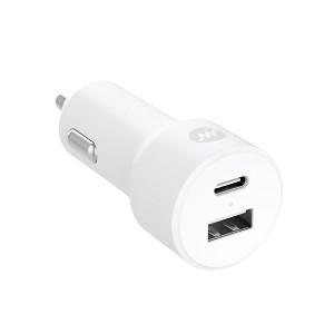 Just Wireless Pro Series 32W 2-Port USB-A & USB-C Car Charger - White - 1 of 4