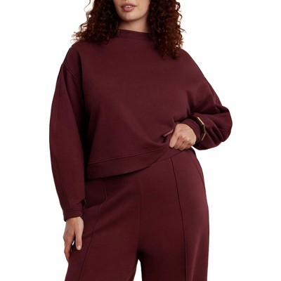ELOQUII Elements Funnel Neck Sweatshirt