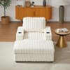 Corduroy Accent Chair Chaise Lounge, Deep-Seated Single Sofa with Storage Ottoman & Cup Holders - ModernLuxe - 4 of 4