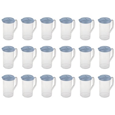 Sterilite 2 Quart Plastic Hinged Pitcher with Comfort Grip Handle