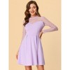 Allegra K Women's Heart Mesh Sheer Long Sleeve Gothic Cocktail Skater Party Dress - 4 of 4