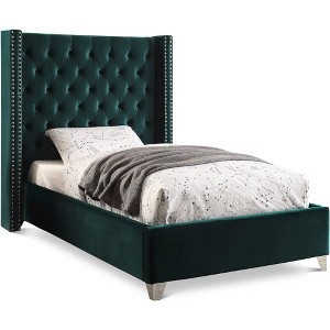 Meridian Furniture,Aiden Velvet Bed - 1 of 4
