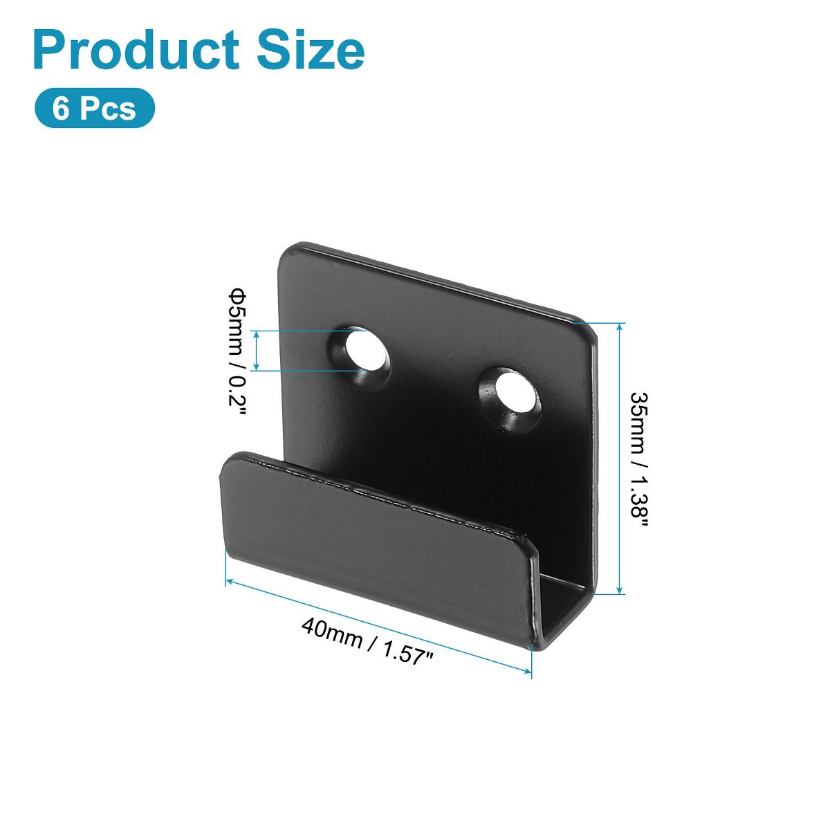 Unique Bargains Stainless Steel Mirrors Picture Display Wall Mounting Support Brackets 6 Pcs - thumbnail 2