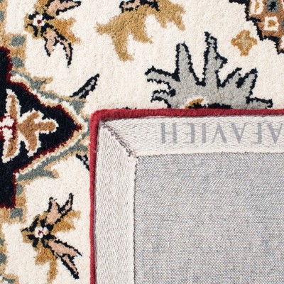 Ivory and Red Hand-Tufted Wool 5' x 8' Area Rug