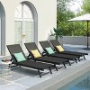 GDFStudio Simon Outdoor Mesh and Aluminum Armless Adjustable Chaise Lounges (Set of 4) - image 2 of 4