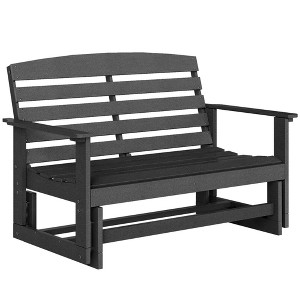 Patio Glider Bench w/ HDPE Slatted Double Rocking Chair - 1 of 4
