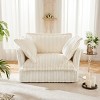 SKRAN 49" Oversized Armchair,Upholstered Comfy Corduroy Couch Chair with 2 Large Soft Pillows,for Living Room Bedroom Apartment (Cream, 1 Seat) - 4 of 4
