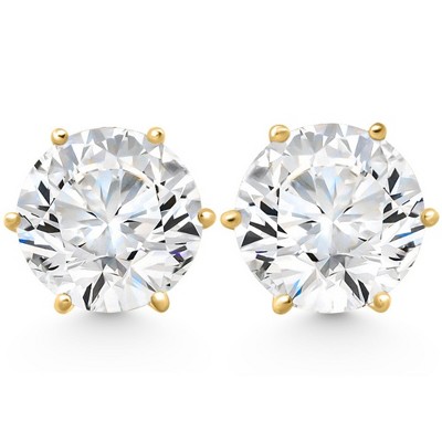 Pompeii3 2Ct tw Sylvie Round Diamond Studs 14k Gold Lab Created