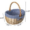 Wickerwise Picnic Basket with Handle, and Washable Plaid Liner - Ideal for Outdoor Adventures, Photoshoots, and Home Decor - 4 of 4
