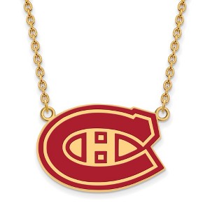 Black Bow Jewelry 14k Yellow Gold Plated Sterling Silver Montreal Canadiens NHL Necklace 18 Inch - 1 of 4