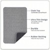 Ultra Thin Bath Mat, No Slip Rubber Rug, Quick Dry, Machine Washable, Grey 2'x3' for Shower Sink - 2 of 4