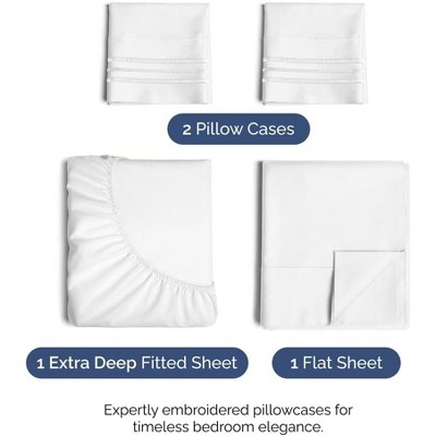 King White Extra Deep Pocket Microfiber Sheet Set