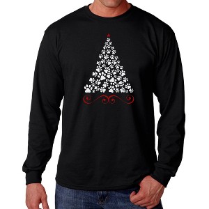 LA Pop Art Paw Christmas Tree - Men's Word Art Long Sleeve T-Shirt - 1 of 4