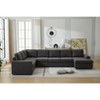 TiramisuBest Large L-Shaped Modular Sofa Set with Detachable Components, Plush Cushions & Decorative Throws, Dark Gray - 3 of 4