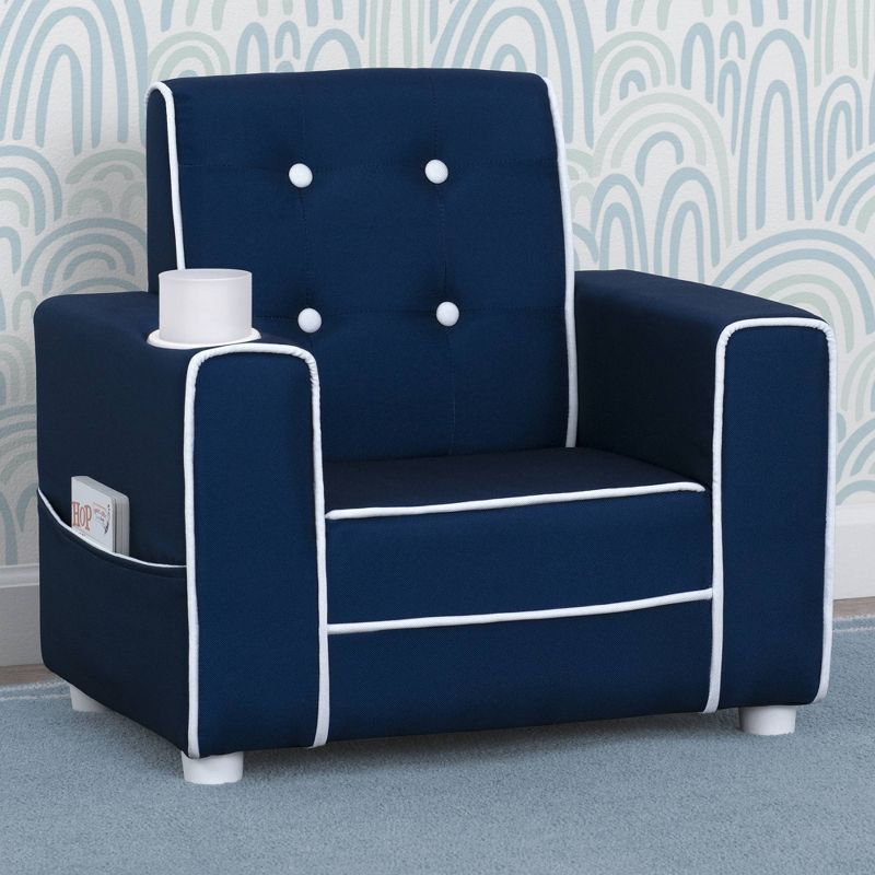 Delta Children Chelsea Kids' Upholstered Chair with Cup Holder, 3 of 8