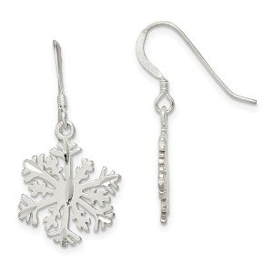 Black Bow Jewelry Sterling Silver Satin Snowflake Earrings - 1 of 4