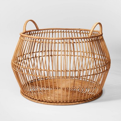 Woven Natural Decorative Cane Pattern Small Basket - Threshold™