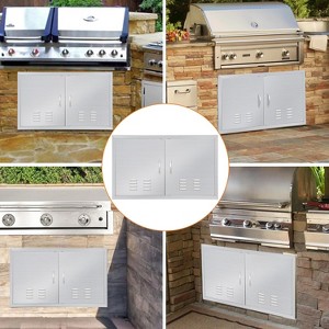 Stainless Steel Cabinet Door With Vent 42 Inches Width 21 Inches Height Double Door - 1 of 4