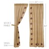 Burlap w/Burgundy Stencil Stars Panel Set of 2 84x40  VHC Brands - 2 of 4