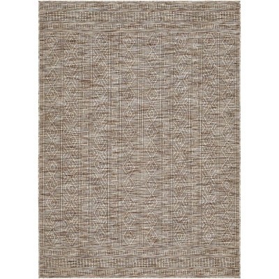 Mark & Day Benjaman 5'1"x7' Rectangle Woven Indoor & Outdoor Area Rugs Dark Brown: Geometric, Stain-Resistant, Bohemian Style