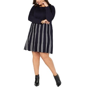 NY Collection Womens Striped A-line Dress - 1 of 1