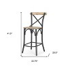 HomeRoots 26" Natural and Gray Solid Wood and Iron Counter Height Bar Chair - 3 of 4