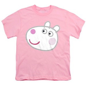 Peppa Pig Suzy Sheep Face Kids T Shirt For Youth  Pink  Large - 1 of 4