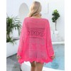 Clearlove Women's Lightweight Crochet Cardigan Sweaters Long Sleeve Open Front Knit Beach Cover up - 4 of 4