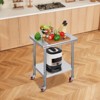 VEVOR Stainless Steel Work Table 30 x 24 x 33 Inch, 700 LBS Load Capacity with 4 Wheels, 3 Adjustable Height Levels, Silver - 2 of 4