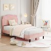 homfan Twin Smart LED Bed Frame, Adjustable PU Leather Headboard, Platform Bed for Kids, Wood Slats, No Box Spring Needed - 2 of 4