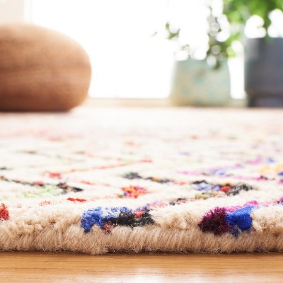 Hand-Tufted Multicolor Wool Round Area Rug, 4' Diameter