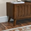 HDZNVF Mid Century Modern Fluted TV Stand for 65 inch TV, Entertainment Center with Storage, Walnut - 3 of 4