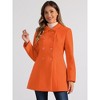 INSPIRE CHIC Women's Christmas Peter Pan Collar Double Breasted Long Trench Winter Pea Coat - 2 of 4
