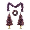 VisioGear Craft Activity Kits Pre-lit Christmas Artificial Tree 4-Piece Set, Garland, Purple - 3 of 4
