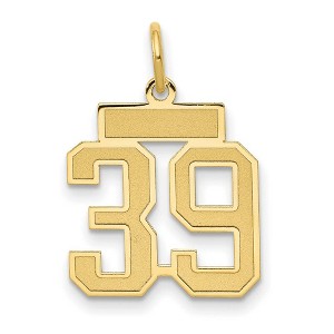 Black Bow Jewelry 14k Yellow Gold, Jersey Collection, Small Number 39 Pendant - 1 of 4