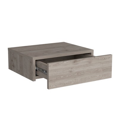 GlasFlength Nightstands Wall Mounted Bedside Table Storage Nightstand Floating Nightstand with Drawer for Room, Gray, 13.4"*15.7"*5.1"