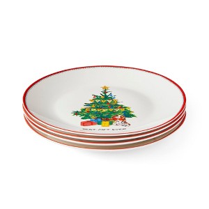 Spode Kit Kemp Doodles Christmas Cake Plates, Set of 4 – Whimsical Festive Illustrations with Cheeky Taglines, Decorative Holiday Dessert - 1 of 4