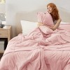 3-4 Pcs Comforter Set with Sheet Grid Pinch Pleat Soft Boho Bedding. - 3 of 4