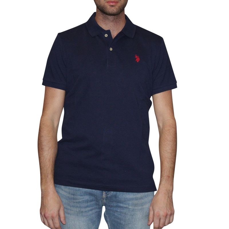 U.S. Polo Assn. Men's Slim Fit Solid Pique Polo With Small Pony Polo Shirt, 1 of 2