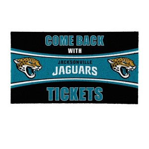 Evergreen Come Back with Tickets Jacksonville Jaguars 28" x 16" Woven PVC Indoor Outdoor Doormat - 1 of 4