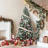 9Ft Prelit Christmas Tree with 2136 Branch Tips, Partially Flocked Design Artificial Christmas Tree with Pine Cones, Metal Base - 2 of 4