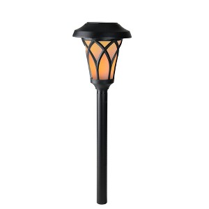 Northlight 19" Black and White LED Petal Lantern Solar Powered Lighted Pathway Marker - 1 of 2