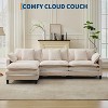 Modular Cloud Couch with Ottoman, Corduroy L/U-Shaped Sectional Sofa & Pillows for Living Room, Office, Apartment - 4 of 4