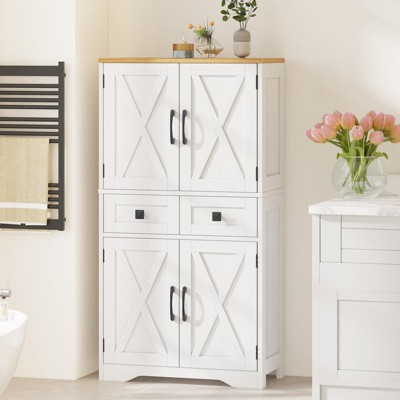 Storage Cabinet with Adjustable Shelves for Bathroom, Living Room, Kitchen Pantry Cabinet