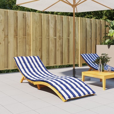 Sun Lounger Cushion Blue&White Stripe Oxford Fabric vidaXL