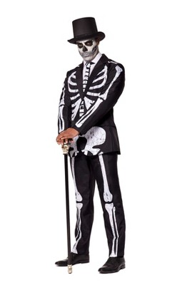 Suitmeister Men's Halloween Costume - Skeleton Grunge Black : Target