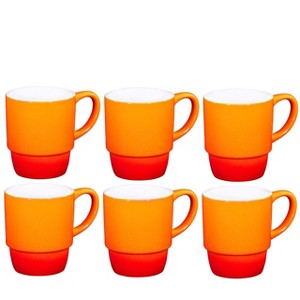 Bruntmor 18 Oz Plain Stacking Coffee Mug, Set of 6 Orange - 1 of 4