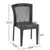 VisioGear Dining Chairs, 2-Piece Stackable Rattan Chairs for Patio, Garden, Balcony, Gray, 23.5"*20"*32.75" - 3 of 4