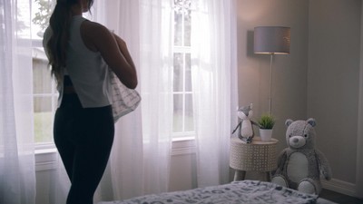 Mocha Linen Striped Sheer Cafe Kitchen Curtains, 52" x 36"